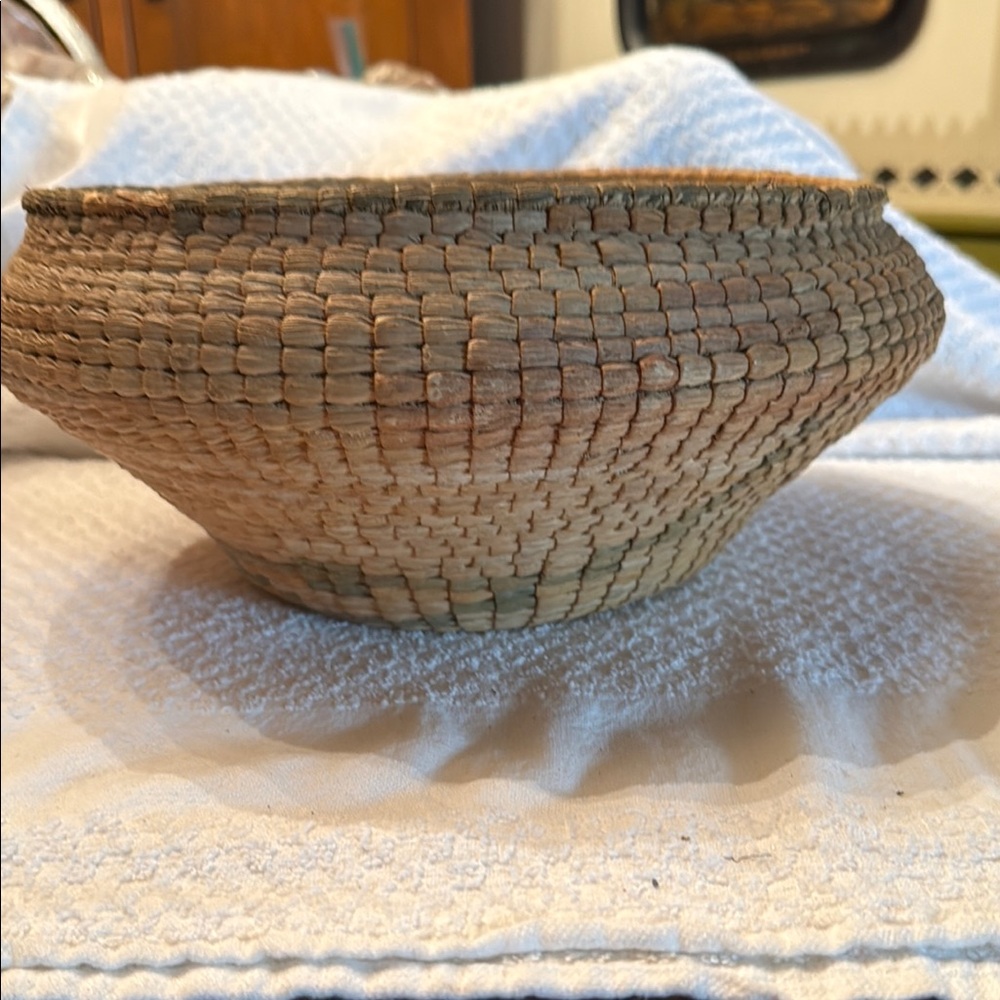 Vintage Handwoven Natural Basket
